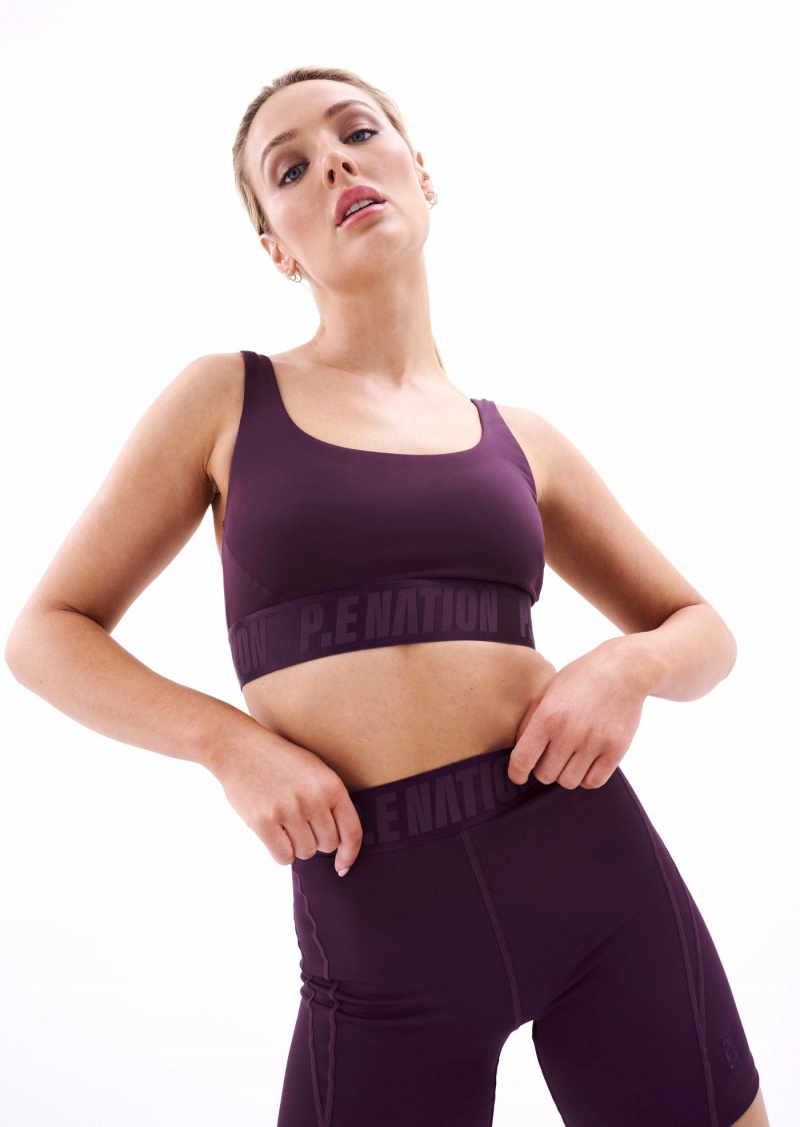 Potent Purple P.E Nation Backcheck Sports Bra | IEPXDYT-46