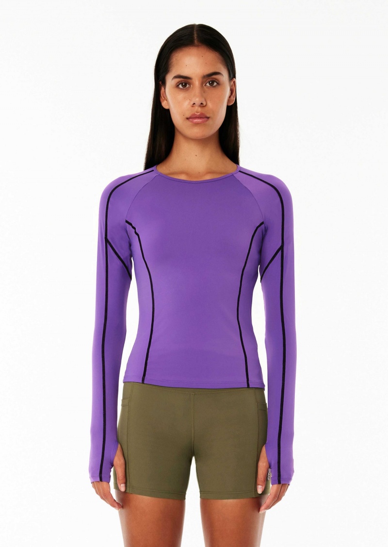 Royal Lilac P.E Nation Heat Race Ls Active Top | DFCPXAE-03