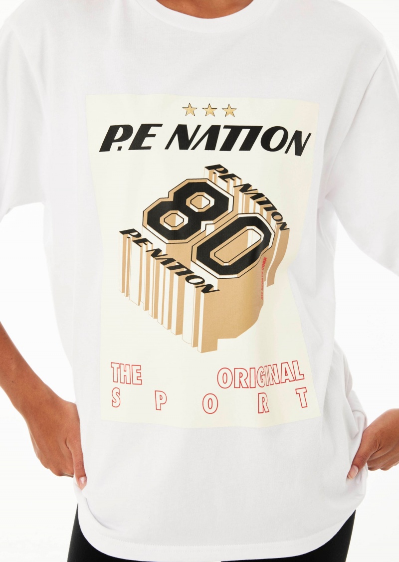 White P.E Nation BEGINNING TEE OPTIC | QXOWCMZ-15