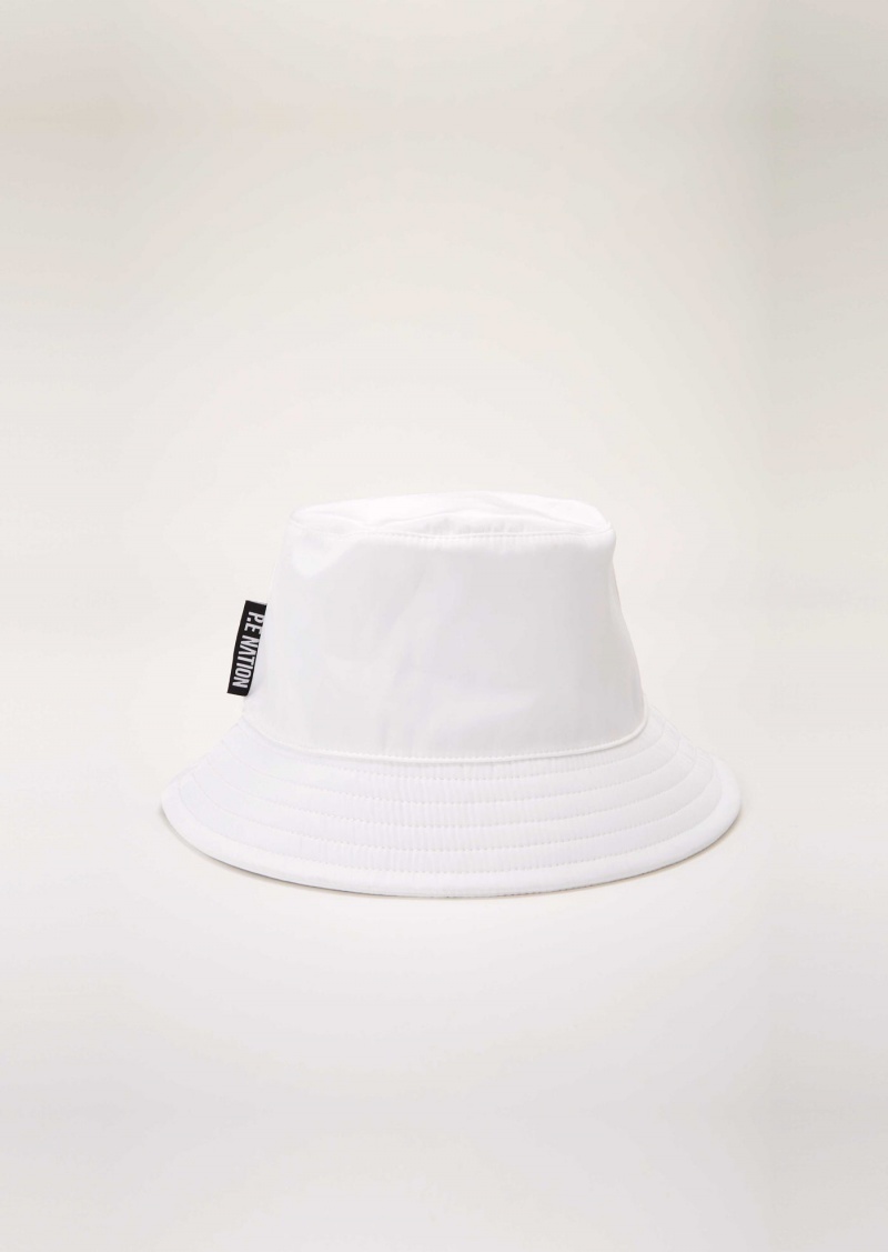 White P.E Nation Heads Up Logo Bucket Hat | YKBRTGV-78