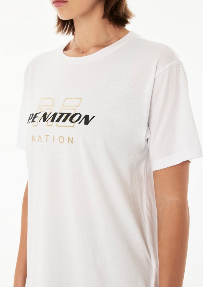 White P.E Nation MIXTAPE TEE OPTIC | KQOIESR-84