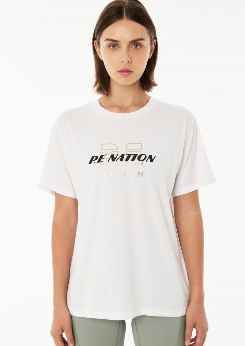 White P.E Nation MIXTAPE TEE OPTIC | KQOIESR-84