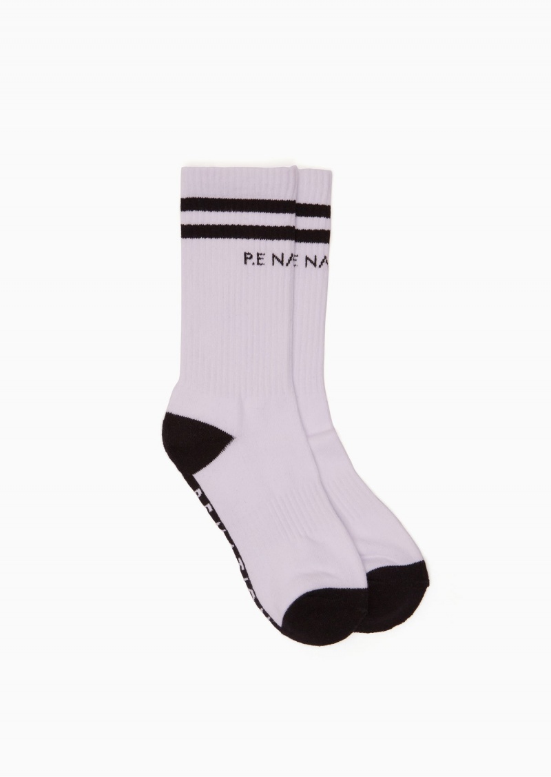 White / Grey P.E Nation Marathon Crew Sock | GAVHPCM-02